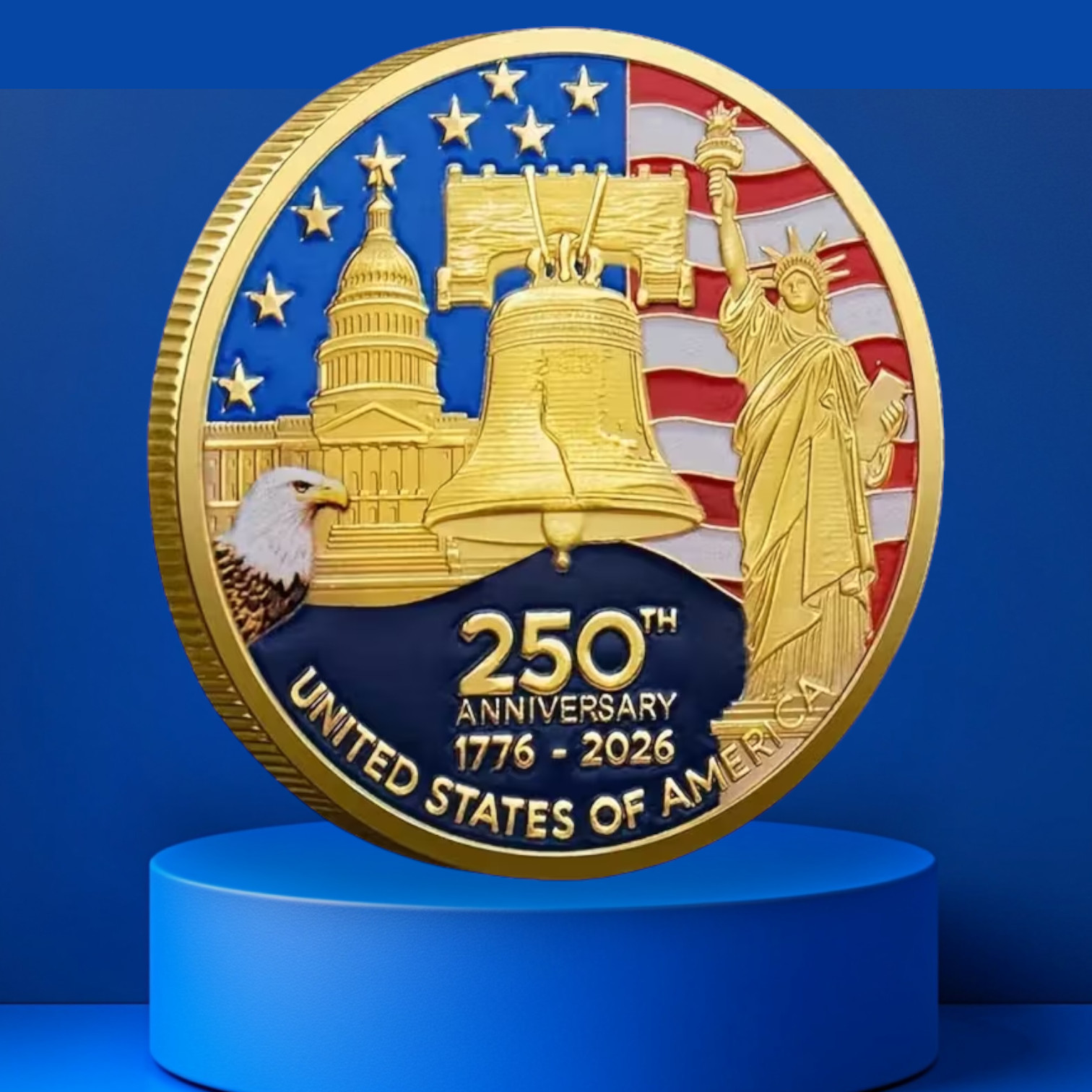 United States of America 250th Anniversary Commemorative Coin Medal | NEW