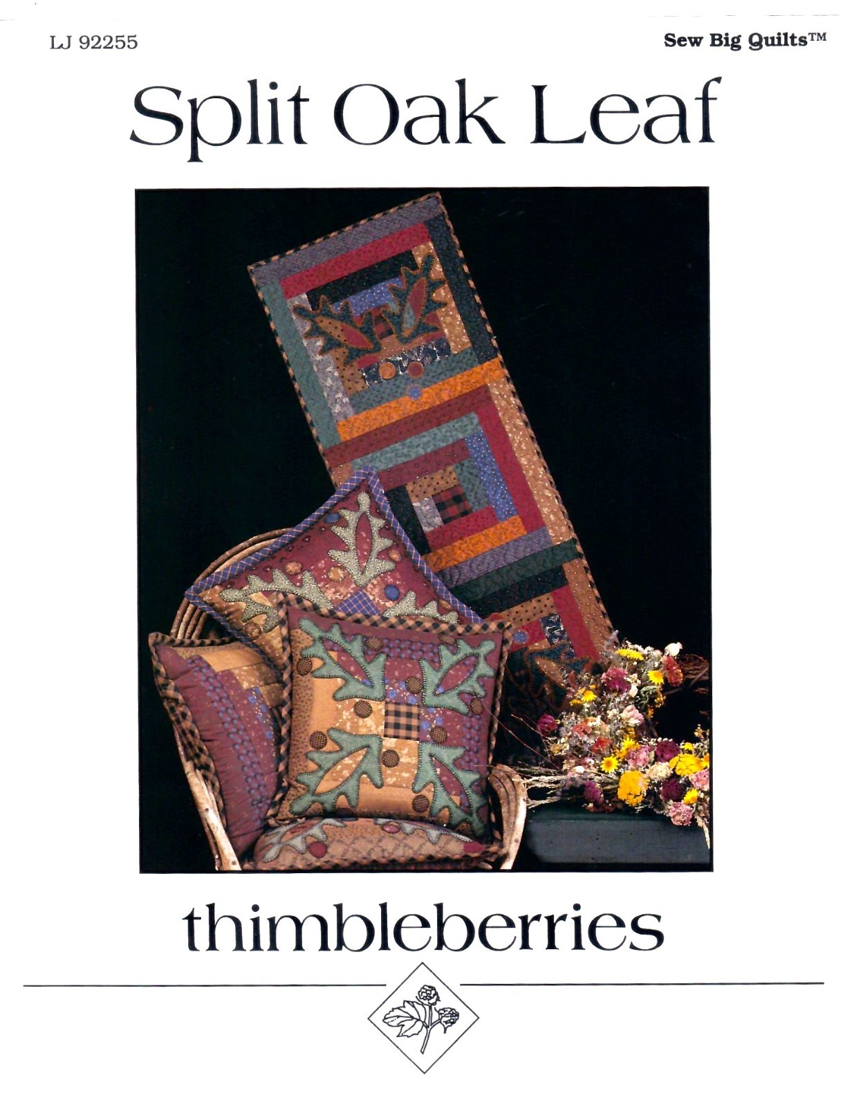 Thimbleberries Split Oak Leaf Pillow & Runner Pattern 1996 LJ92255 FREE USA SHIP