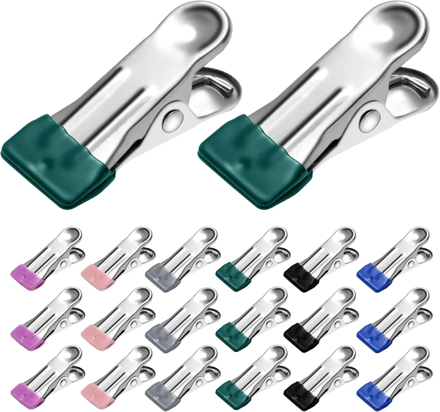 36 Pack Heavy Duty Clothes Pins 2.17-Inch Stainless Steel Chip Clips Multipurpos