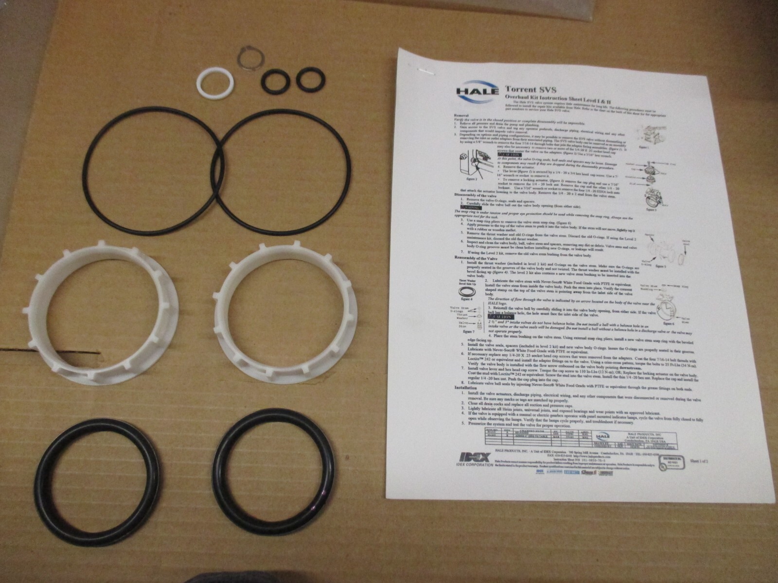 546-2280-02-0 HALE SVS TORRENT VALVE 2.0" LEVEL 2 REBUILD KIT NEW