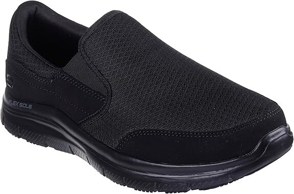 Men Skechers Work Slip Resistant Memory Foam Flex Advantage Mcallen 77048 Black