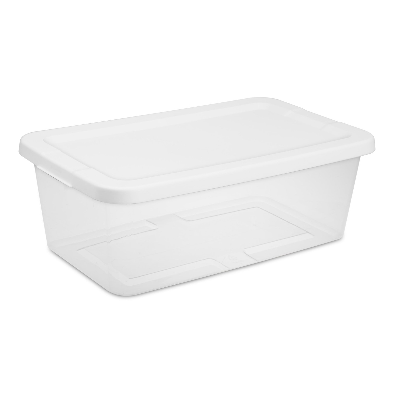 Sterilite Set of (10) 6 Quart Storage Boxes, Clear Plastic Storage Bin with Snap