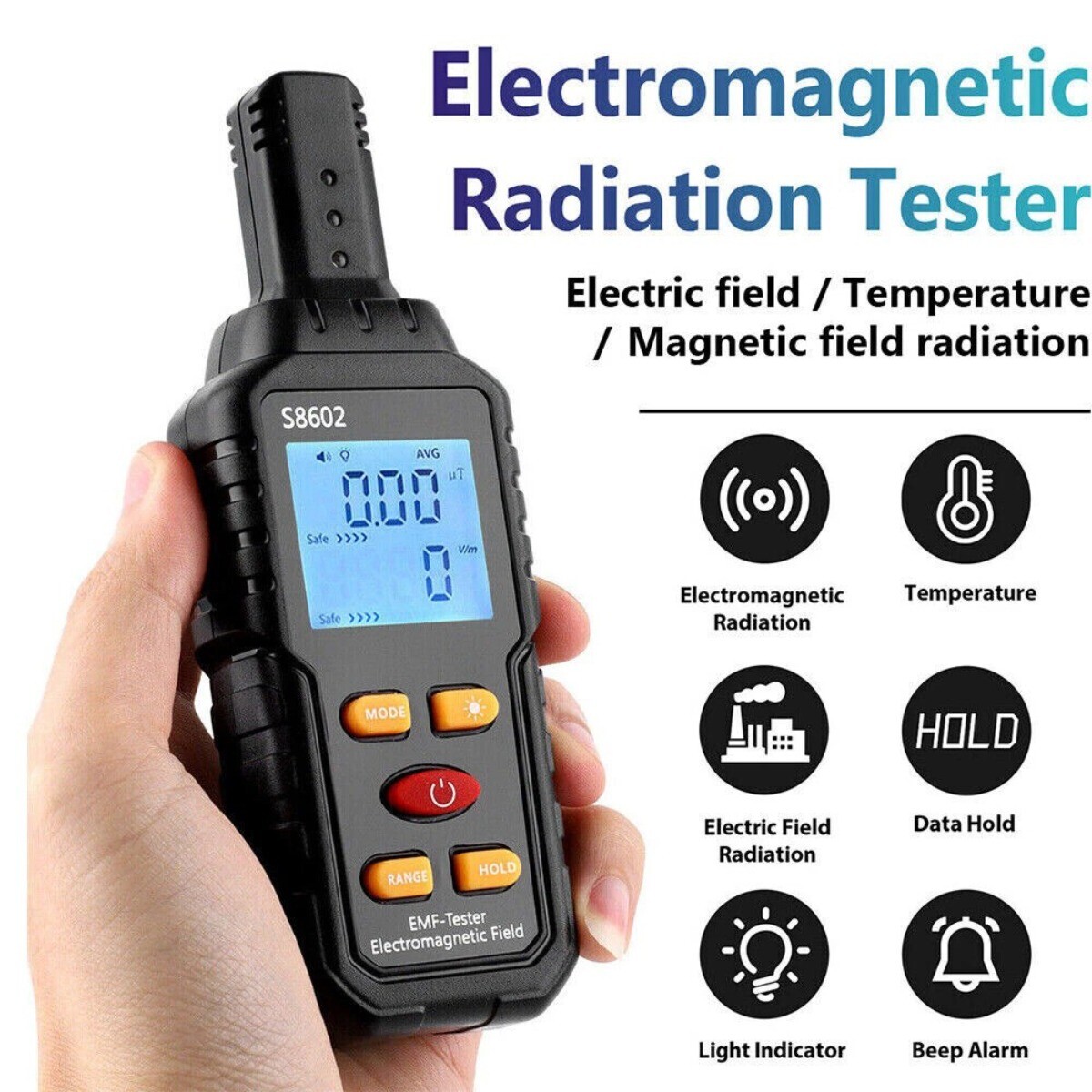 3 In 1 Radiation Detector Dosimeter Geiger Counter EMF Electromagnetic Tester