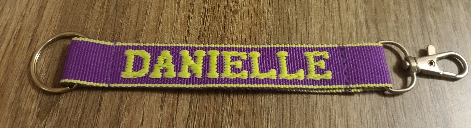 New Danielle Personalized Keychain Purple and Green