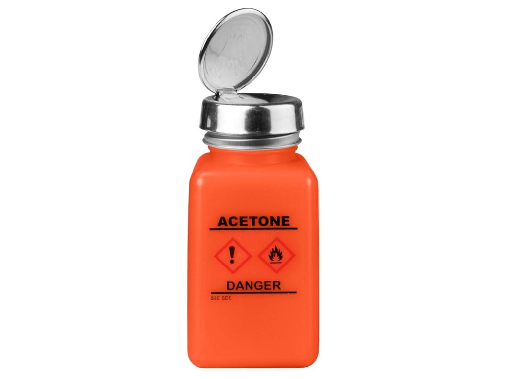 Menda 35257 - durAstatic dissipative HDPE orange square bottle w/one-touch pump,