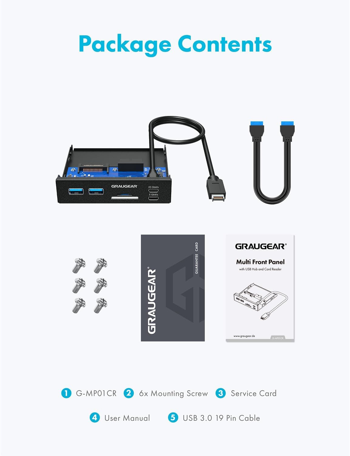 3.5 Inch Front Panel USB C Hub, Sd/Microsd Internal Card Reader