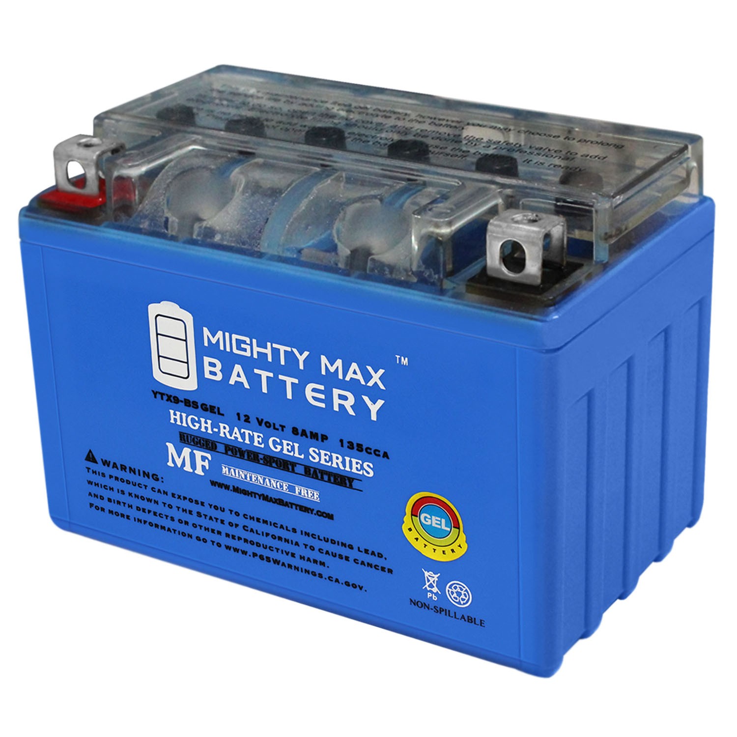 Mighty Max YTX9-BS GEL Battery for Honda 700 TRX700XX 2008-2013