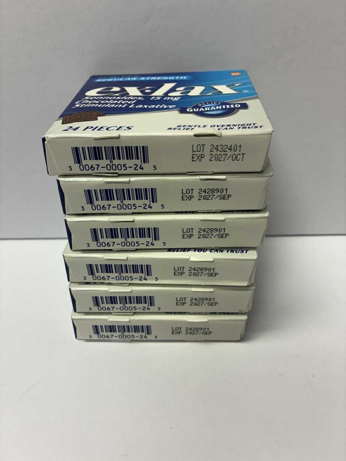 6X Ex-Lax - Laxative - Chocolated Stimulant Regular Strength-24 PKS**