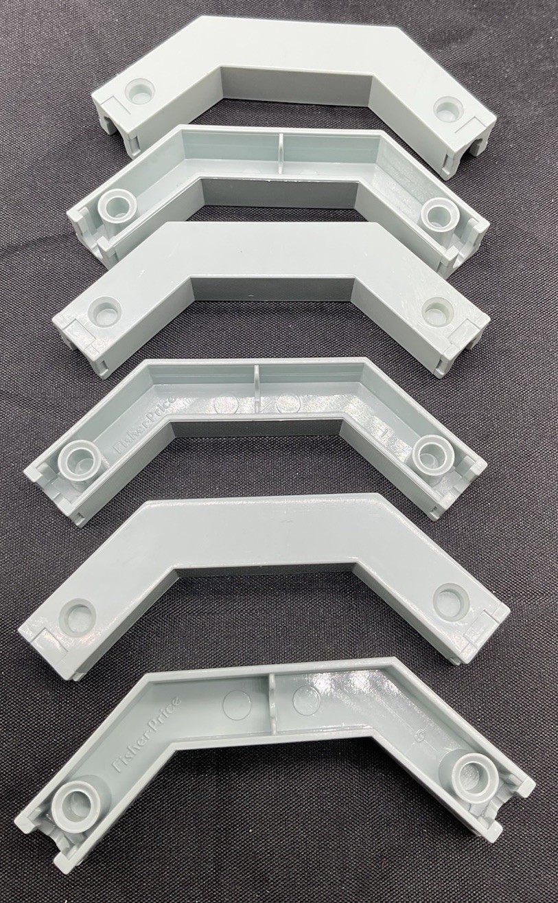 Vintage Fisher-Price Construx Gray Angle Beam 6 pcs Replacements 1983