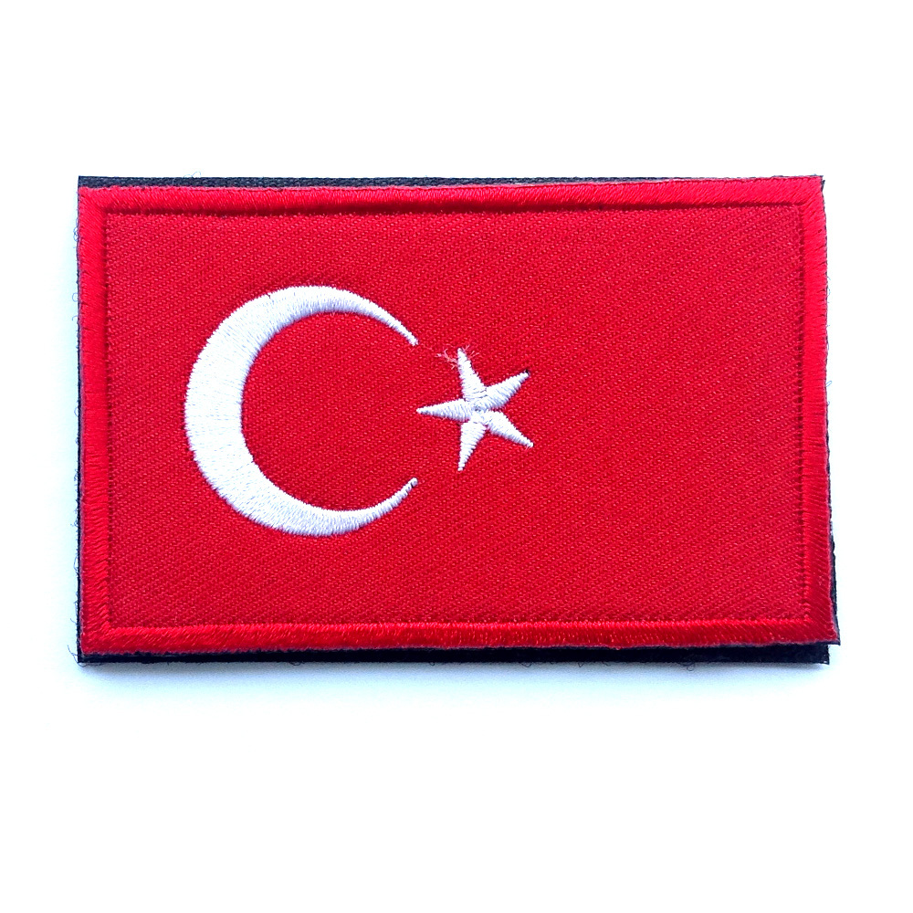 TURKEY TURKISH FLAG ARMY TACTICAL MILITARY EMBROIDERED HOOK LOOP PATCH BADGE