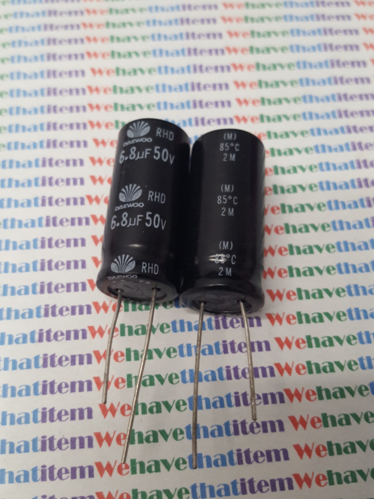 6.8uf  50 volt / ELECTROLYTIC CAPACITOR  / 2 PIECES (qzty)