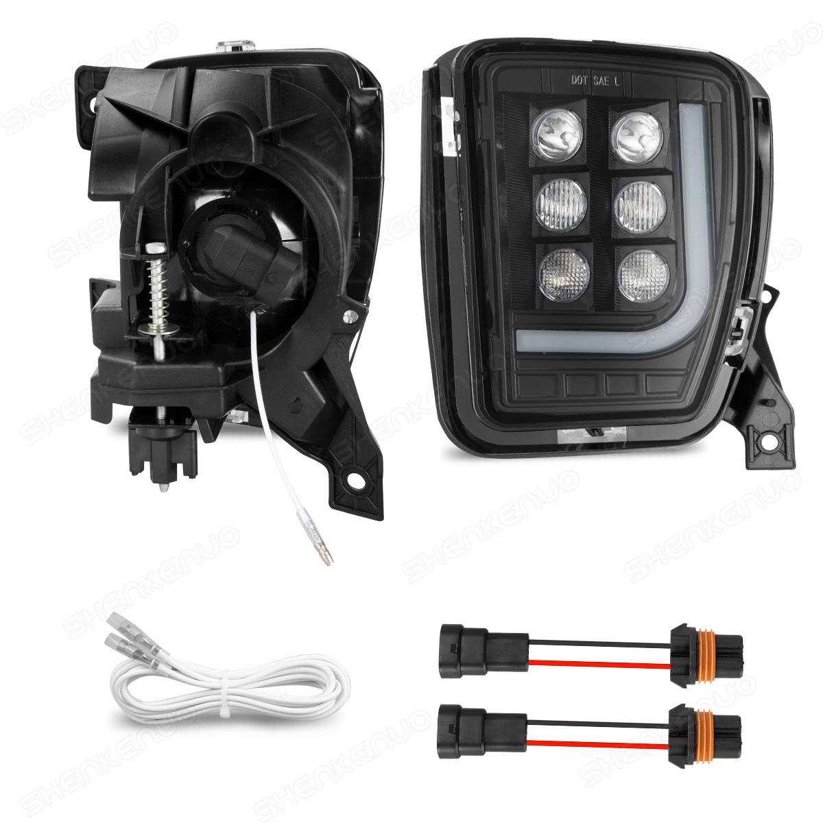 36W LED FOG LIGHTS FOR DODGE RAM 1500 2013-2018 Black