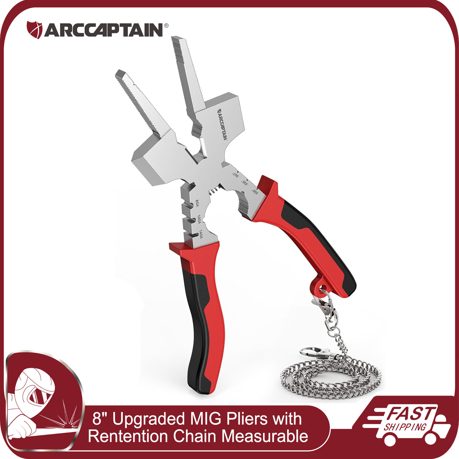 ARCCAPTAIN 8" Welding Pliers Measurable Upgraded MIG Plier All-In-One Profession