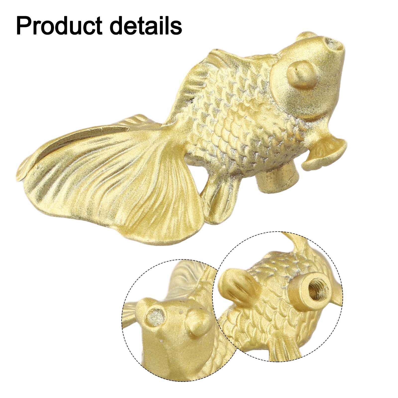 Striking Goldfish Patterned Cabinet Handle Knobs Solid Brass Construction