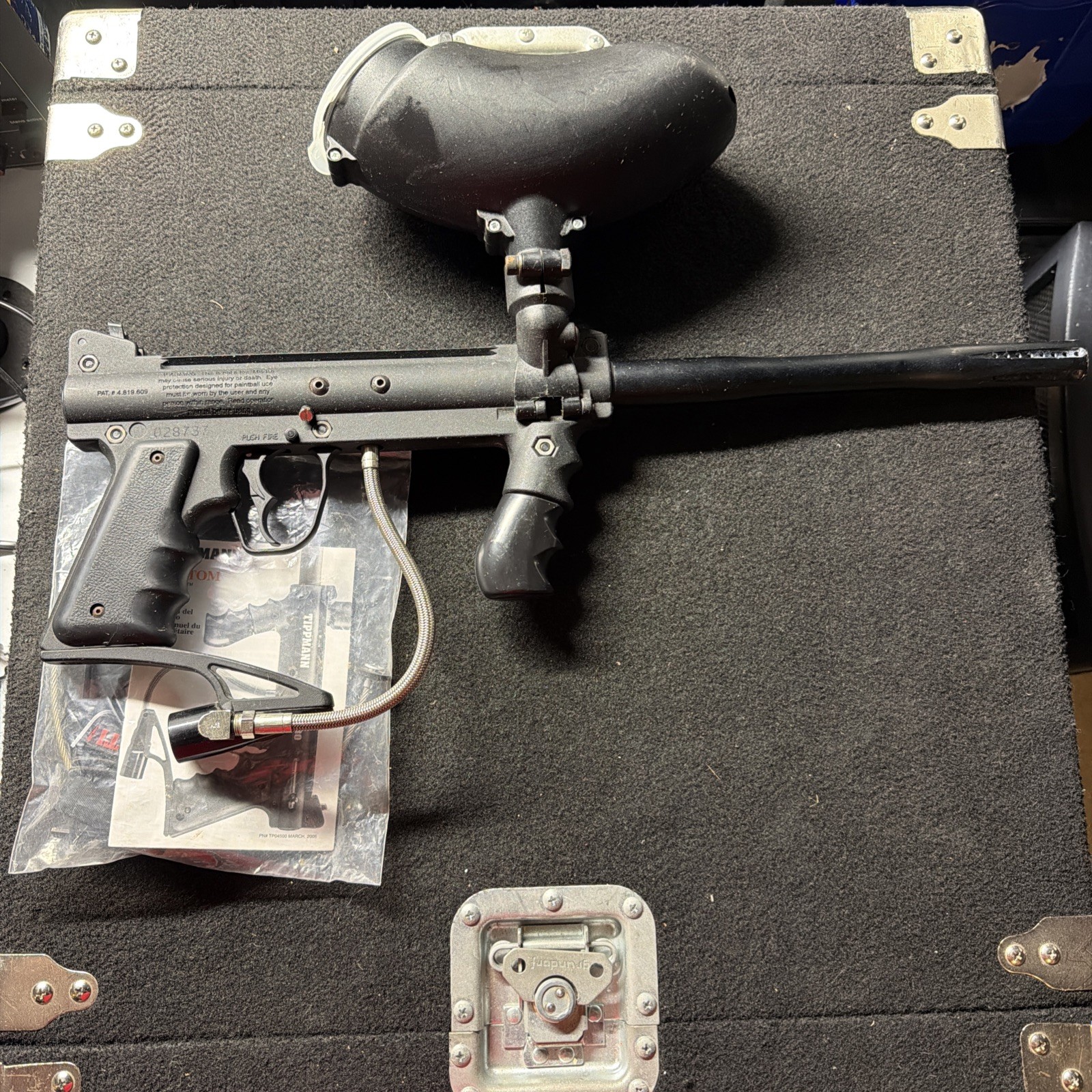 Tippmann Custom Pro Paintball Gun With Barrel Marker Black