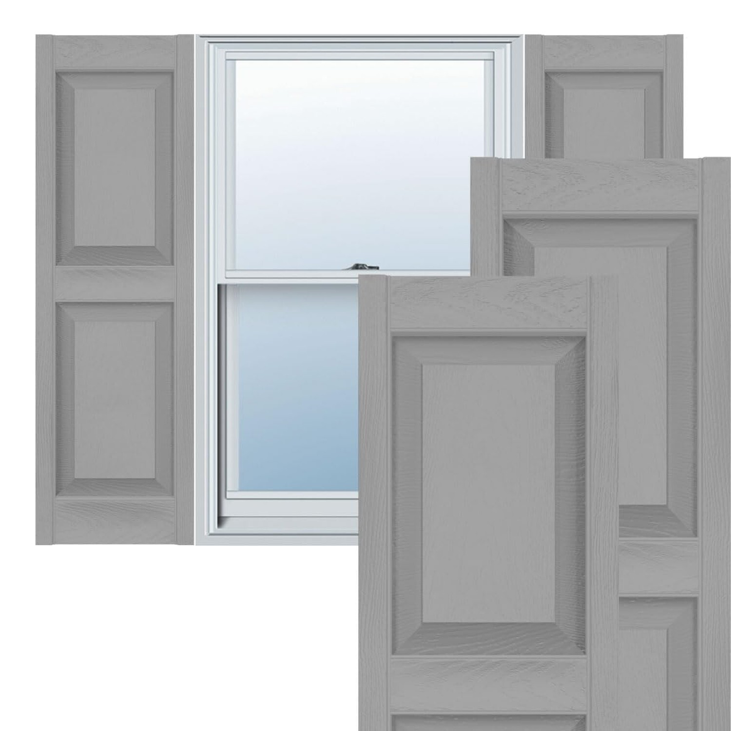 Ekena Millwork Lifetime Vinyl LP2S14X04700PG Standard Two Equal Panel Vinyls,...