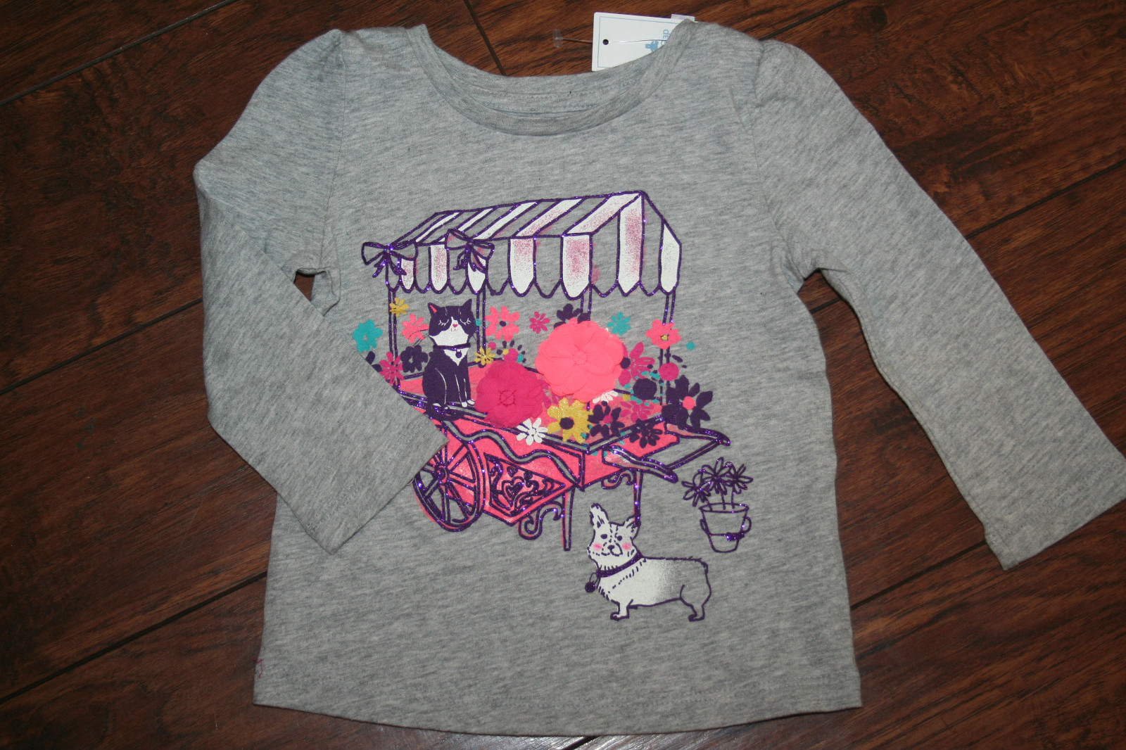 Baby Gap flower cart long sleeve top size 12-18 months NWT