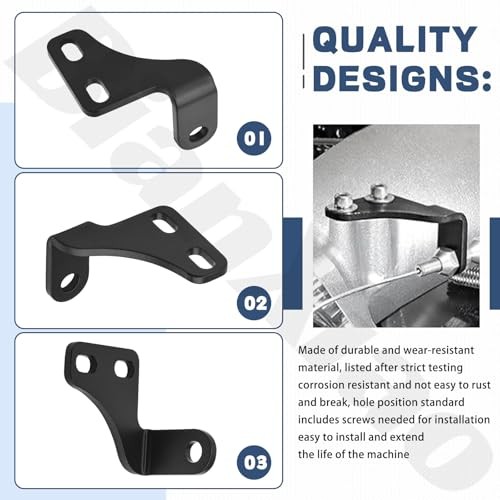 Throttle Cable Bracket 18-10005 W/Mounting Screw, Black Compatible with Holley