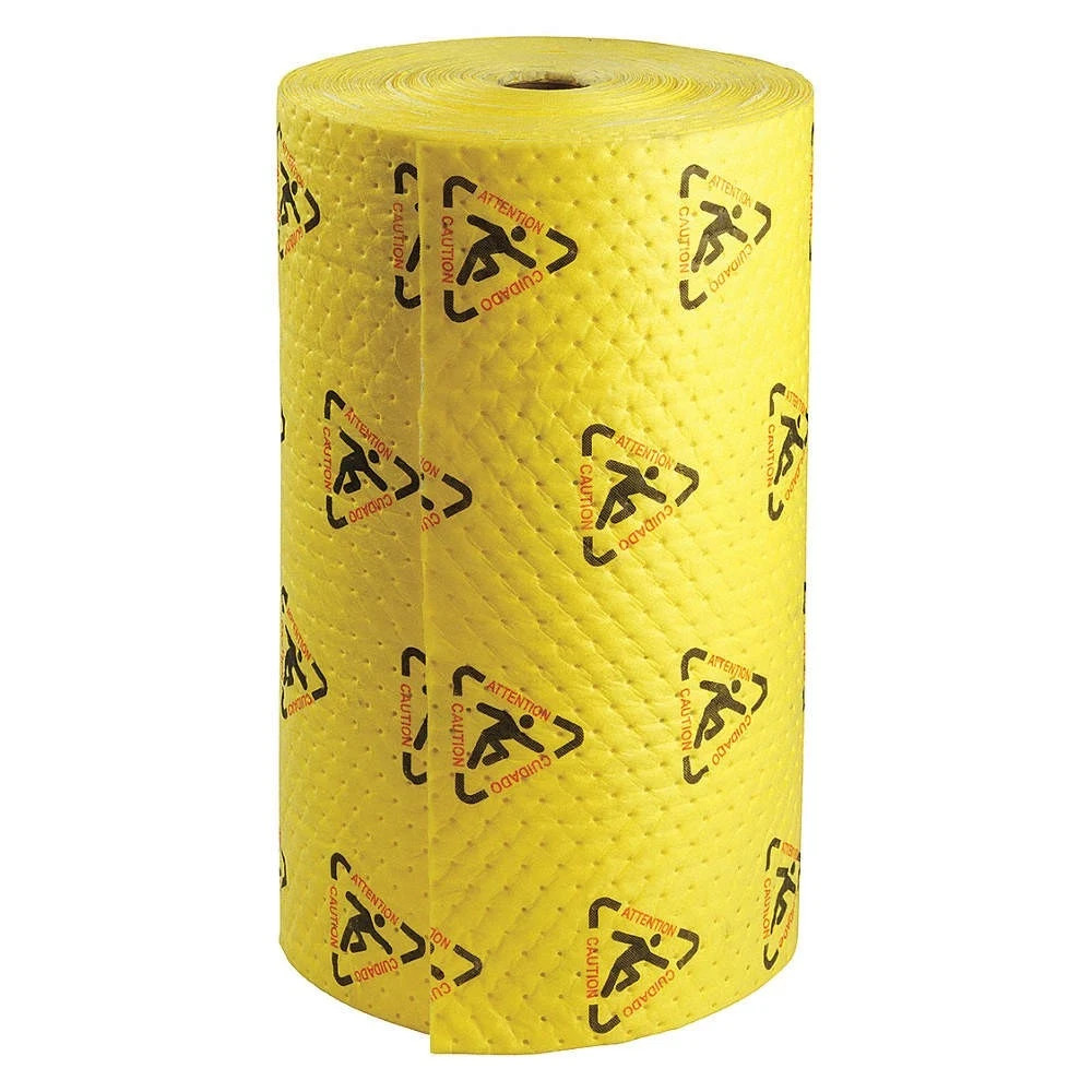 BRADY SPC ABSORBENTS CH303 Absorbent Roll,Chem/Hazmat,YLW,300ft L 30PE50