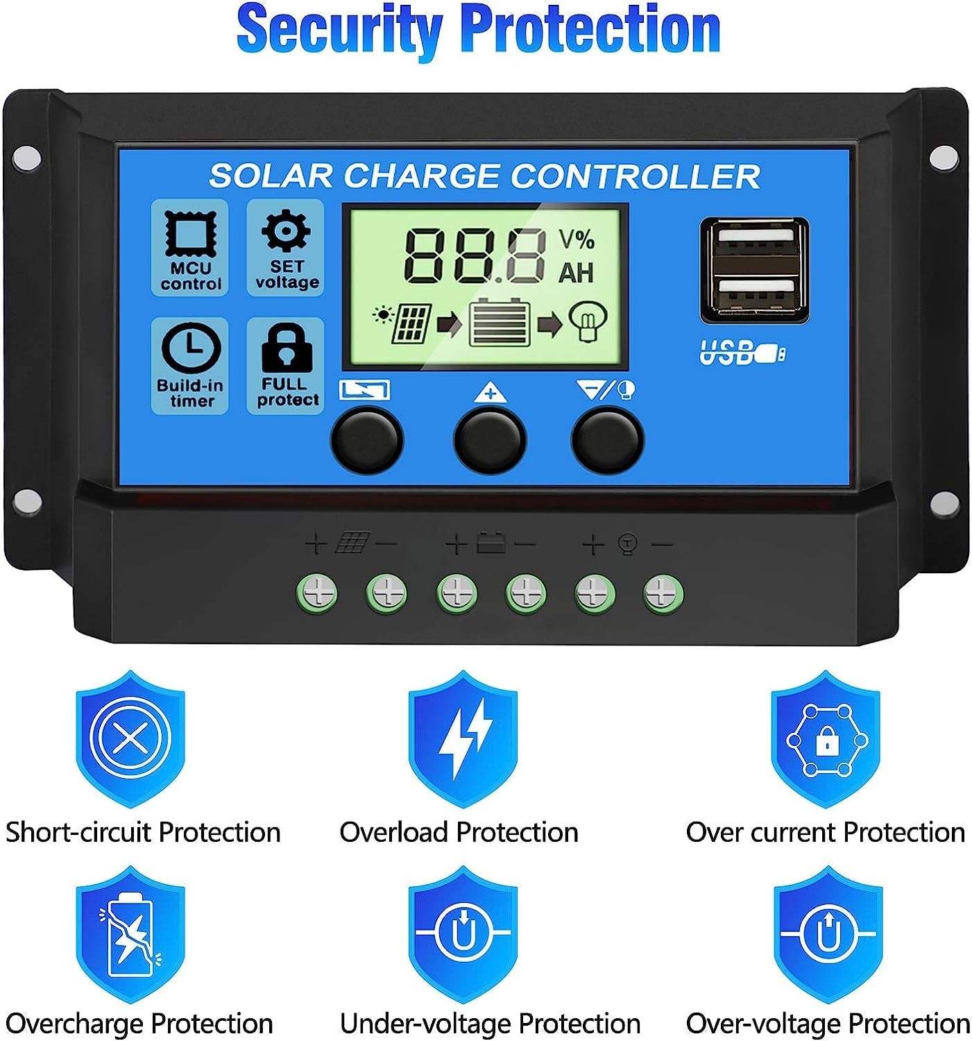 [Upgraded] 30A Solar Charge Controller, 12V/ 24V Solar Panel Regulator with A...