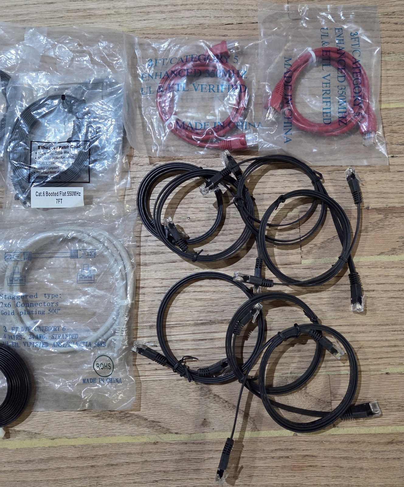 (16) Ethernet Patch Cables 6, 5e, 5