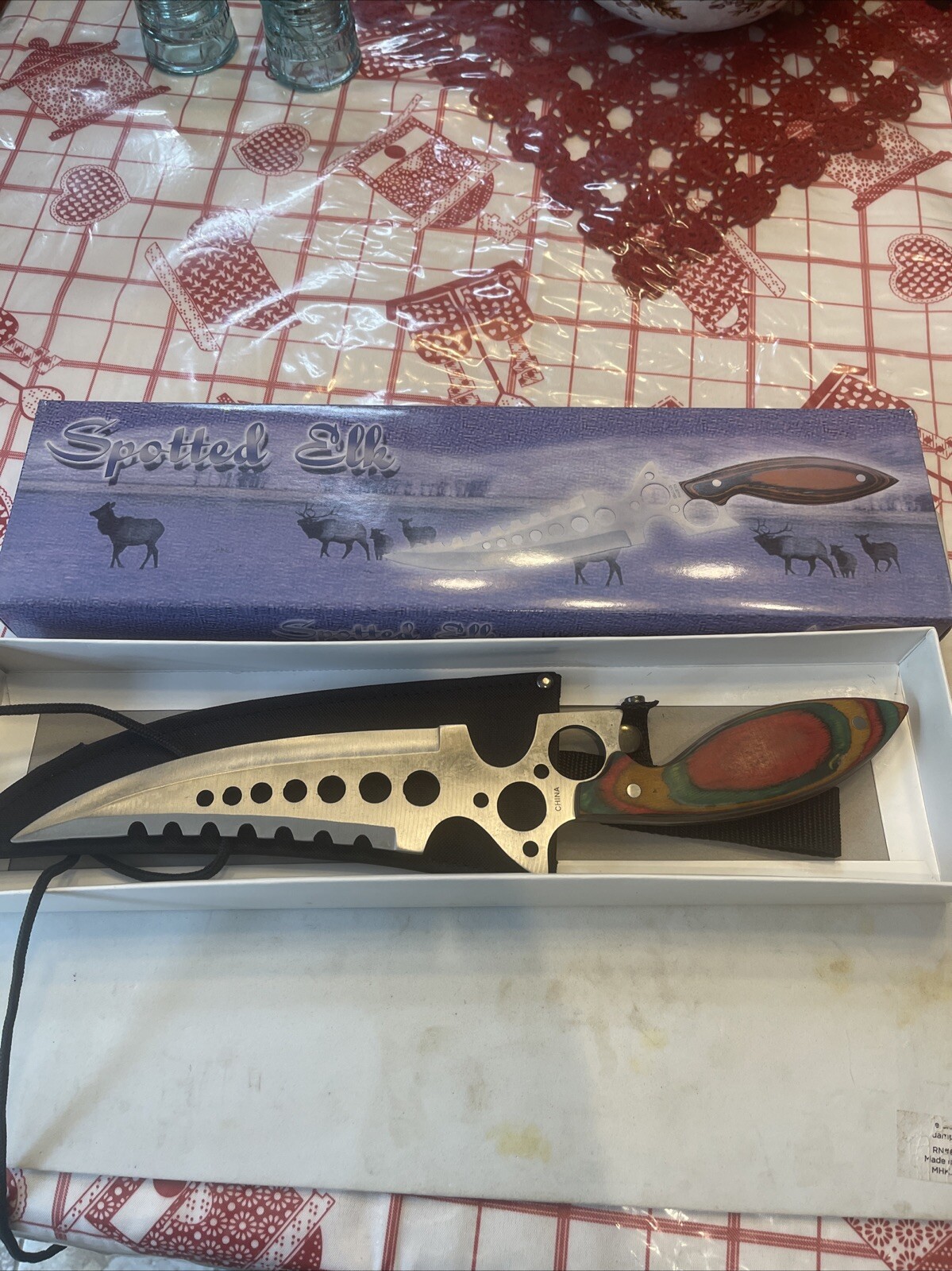 NEW Frost Cutlery HK492-160 Spotted Elk Bowie Knife Wood Handle 16" Blade 9.75"