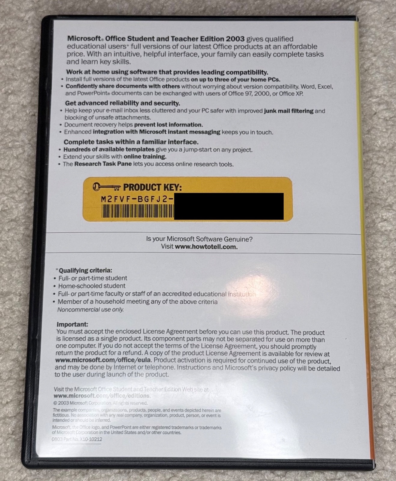 Microsoft Office 2003 Student and Teacher Edition with Product Key