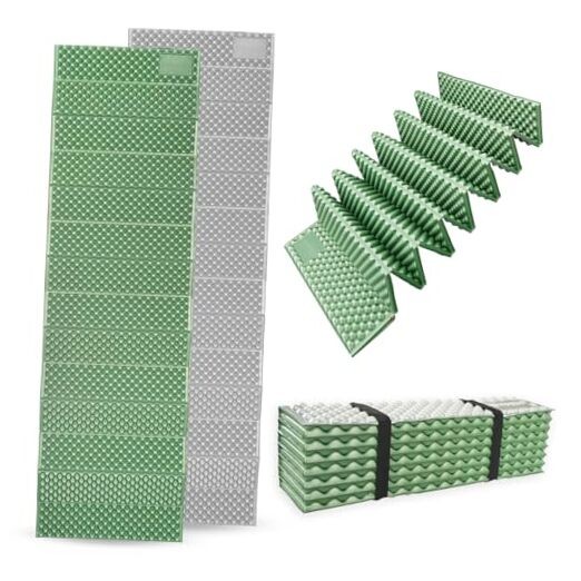 Camping and Backpacking Foam Sleeping Pad 72.4"L x 21.8"W x 0.7"Th green