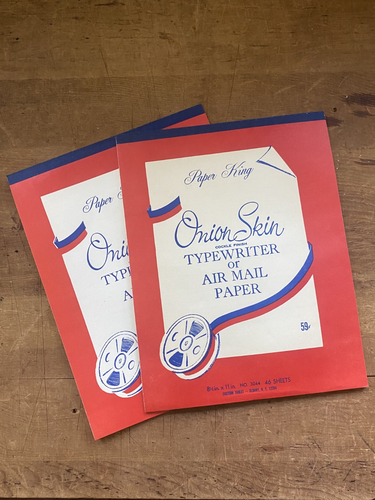 2 NOS Deadstock VTG 60's Air Mail or Typewriter Onion Skin Paper Pads, 92 Sheets