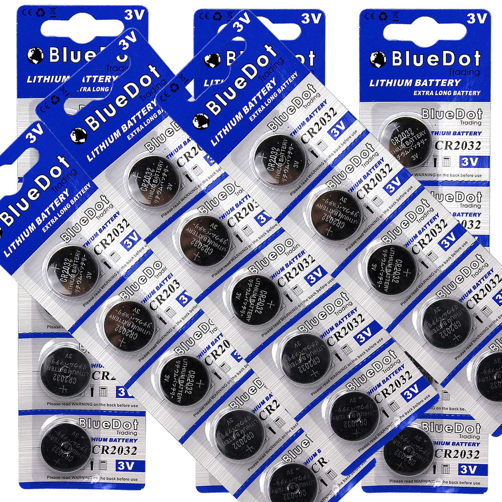 30 pieces BlueDot Trading RETAIL PACKAGED CR2032 DL2032 ECR2032 Lithium battery