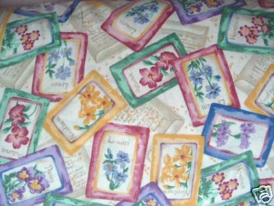 2 YDS Kaufman 60" Wide Floral Postcards  QUILT FABRIC