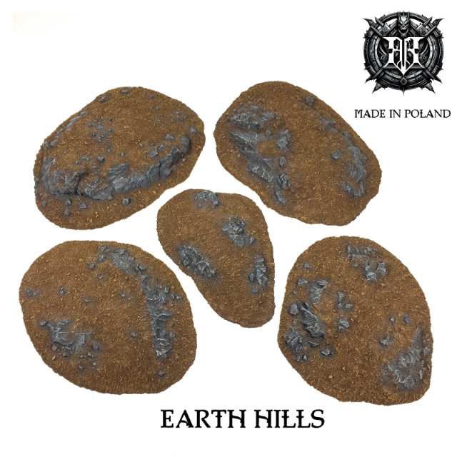 Painted 3D Terrain - EARTH HILLS - for Wargames, DnD, & RPG