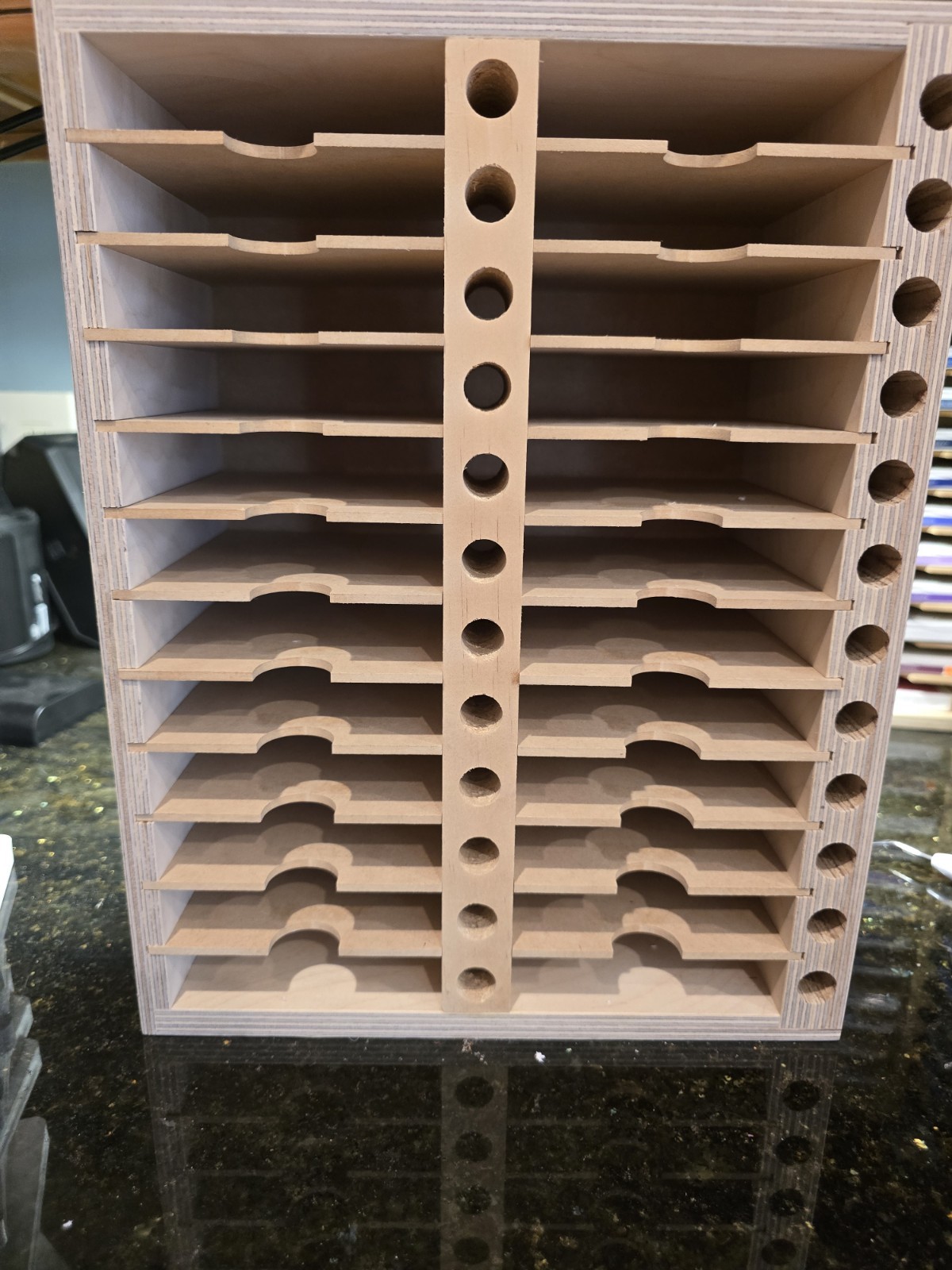 Stamp n Storage Ink-Pad-&-Marker-24 Wooden Ink Pad & Marker 24 Organizer Rack