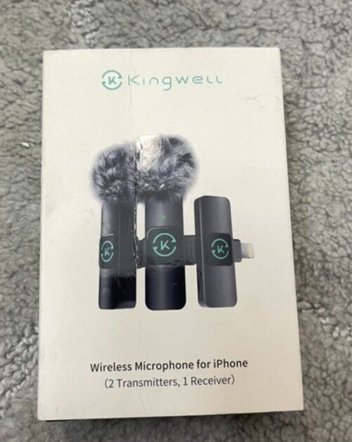 Kingwell Wireless Microphone Unisex OS Black iPhone 2 Transmitters 1 Receiver