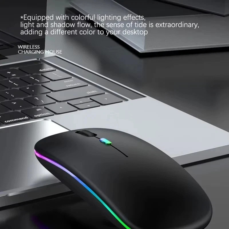 RGB Bluetooth Wireless Mouse Rechargeable Ergonomic USB for PC Laptop iPad