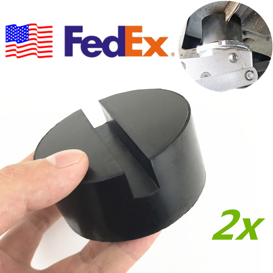 2x Slotted Car Floor Jack Pad Lift Rubber Adapter Auto Shop Accessories From USA