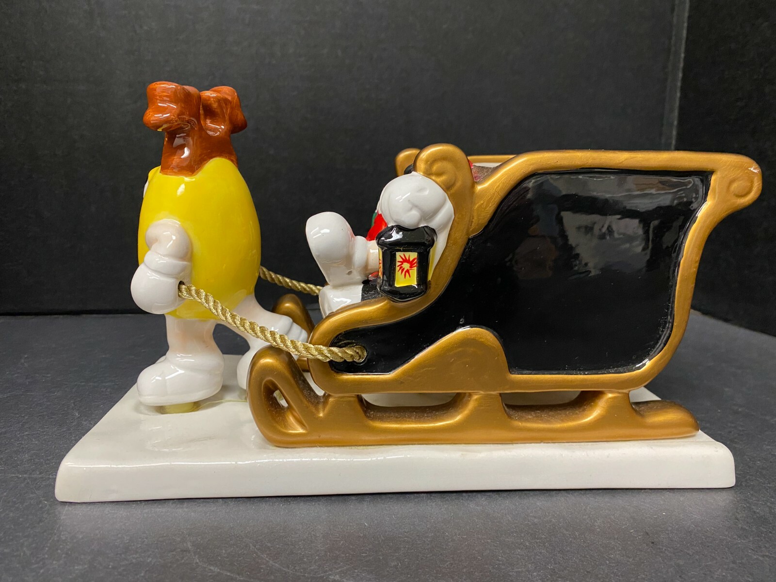 M&M's Christmas Sleigh FTD Mars Planter Rare