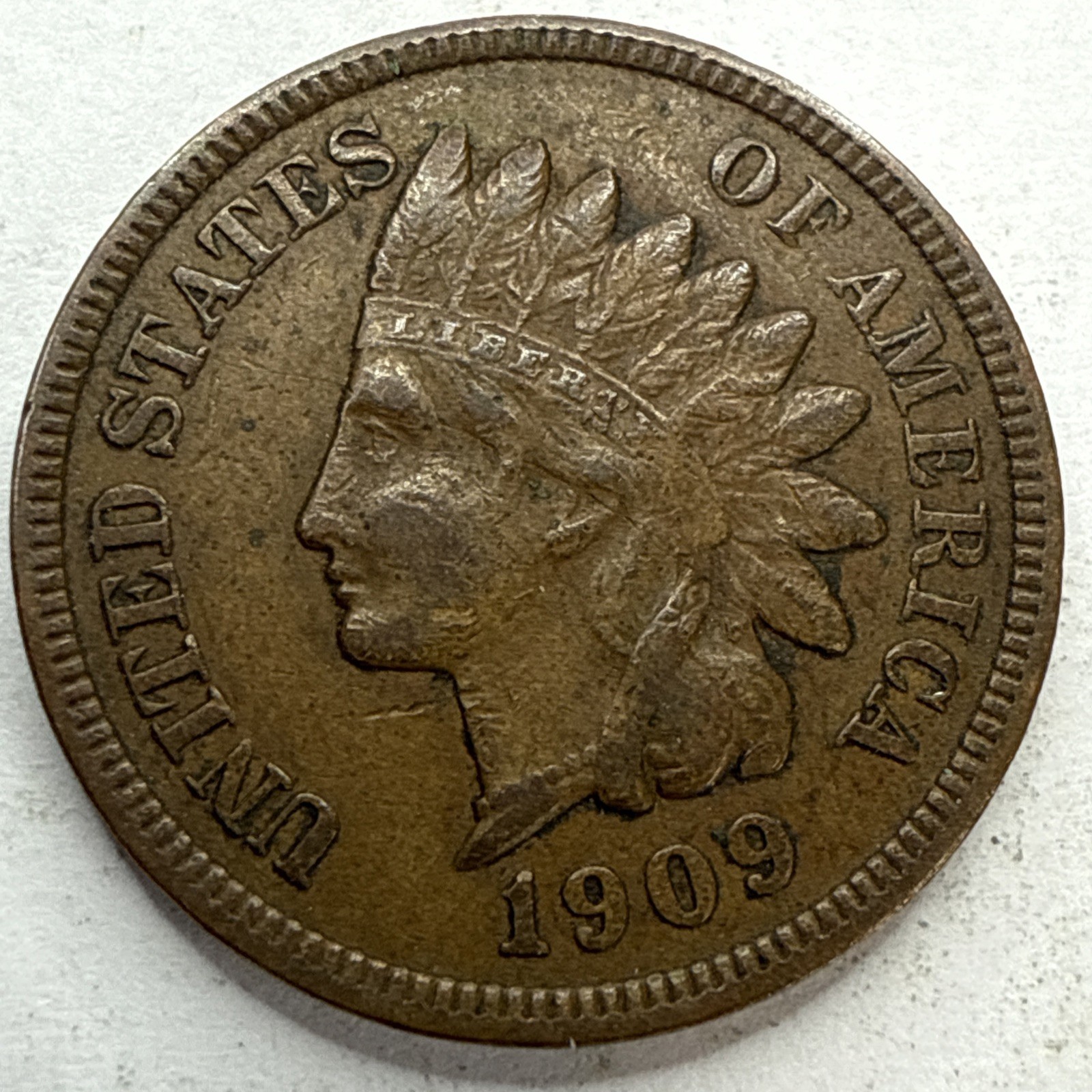 1909 Indian Head Cent Exact Coin Imaged #IND1968