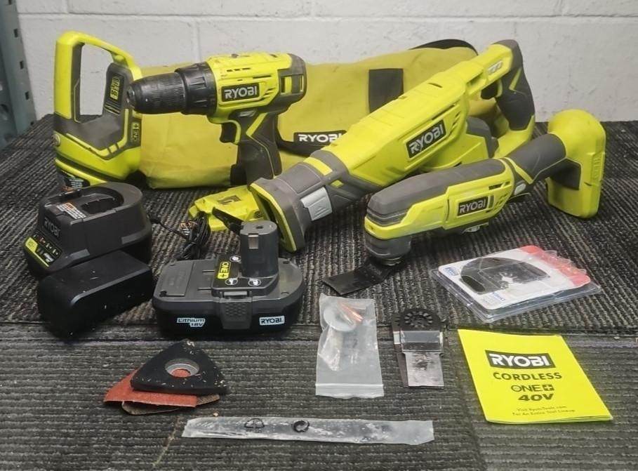 Ryobi 18V ONE+ 5-Tool Combo Kit with Tool Bag