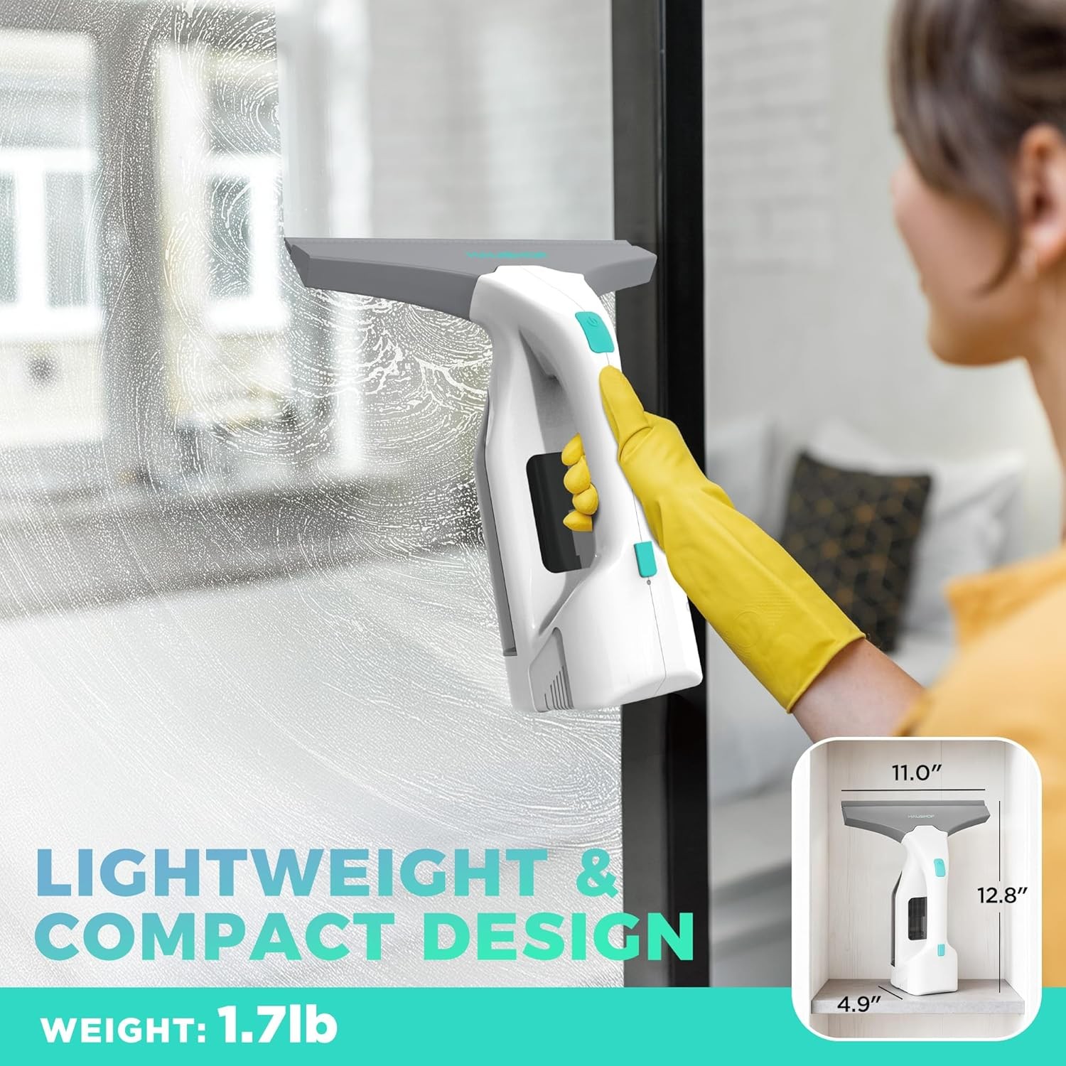 Electric Window Vacuum Squeegee 11", Vacuum Squeegee Cordless Cleaner Tool Set,