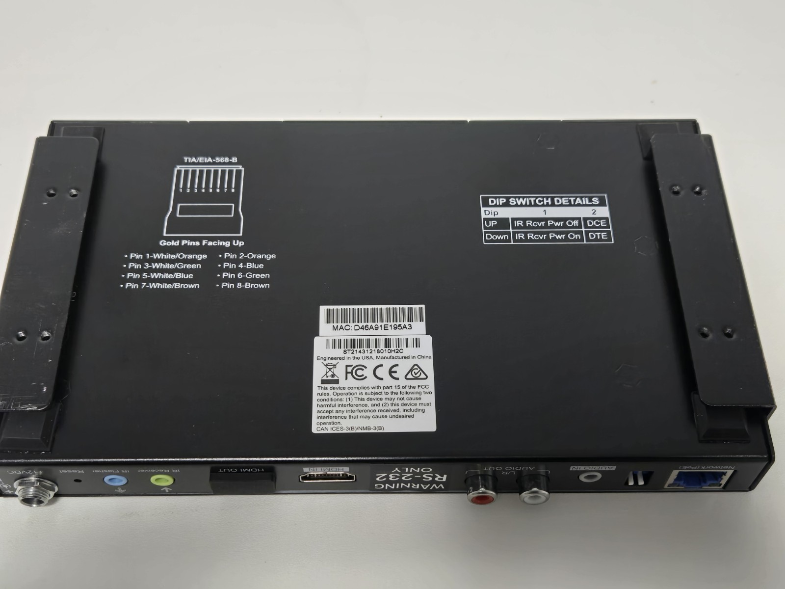 Binary B-900-MOIP-4K-TX 4K AV Over IP HDMI Transmitter RS-232 Network PoE