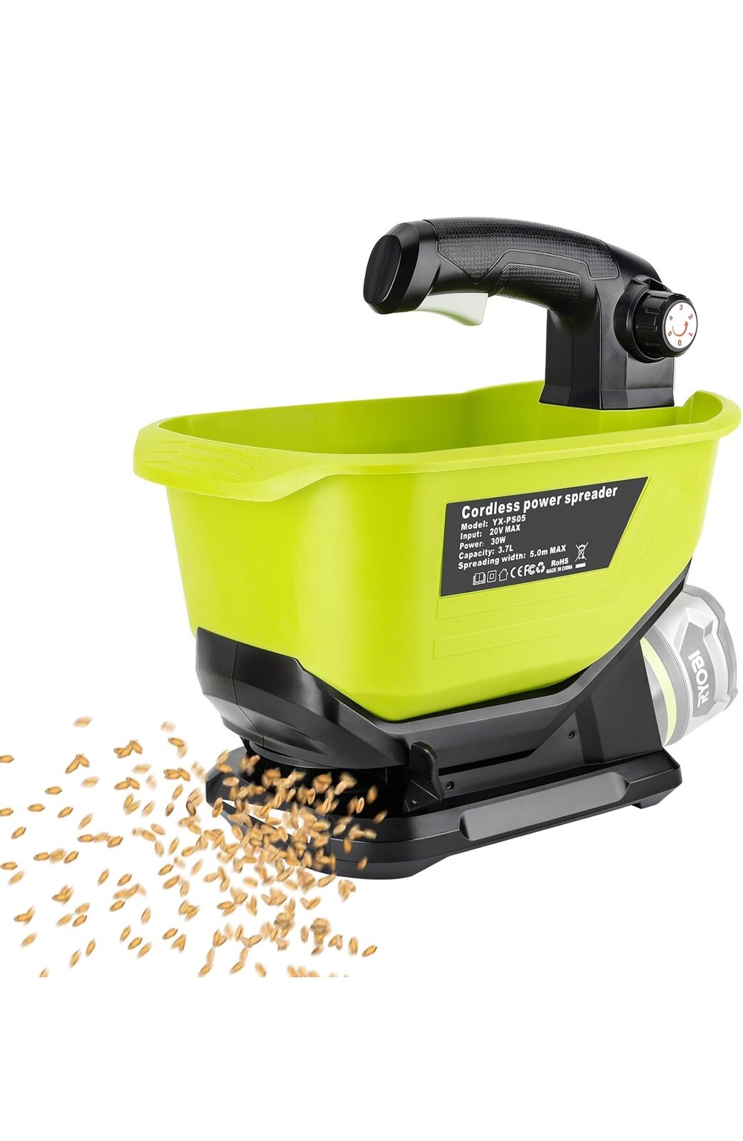 Cordless Grass Seed Spreader for Ryobi 18V One+ Lithium NiCd NiMh Battery 3.7L