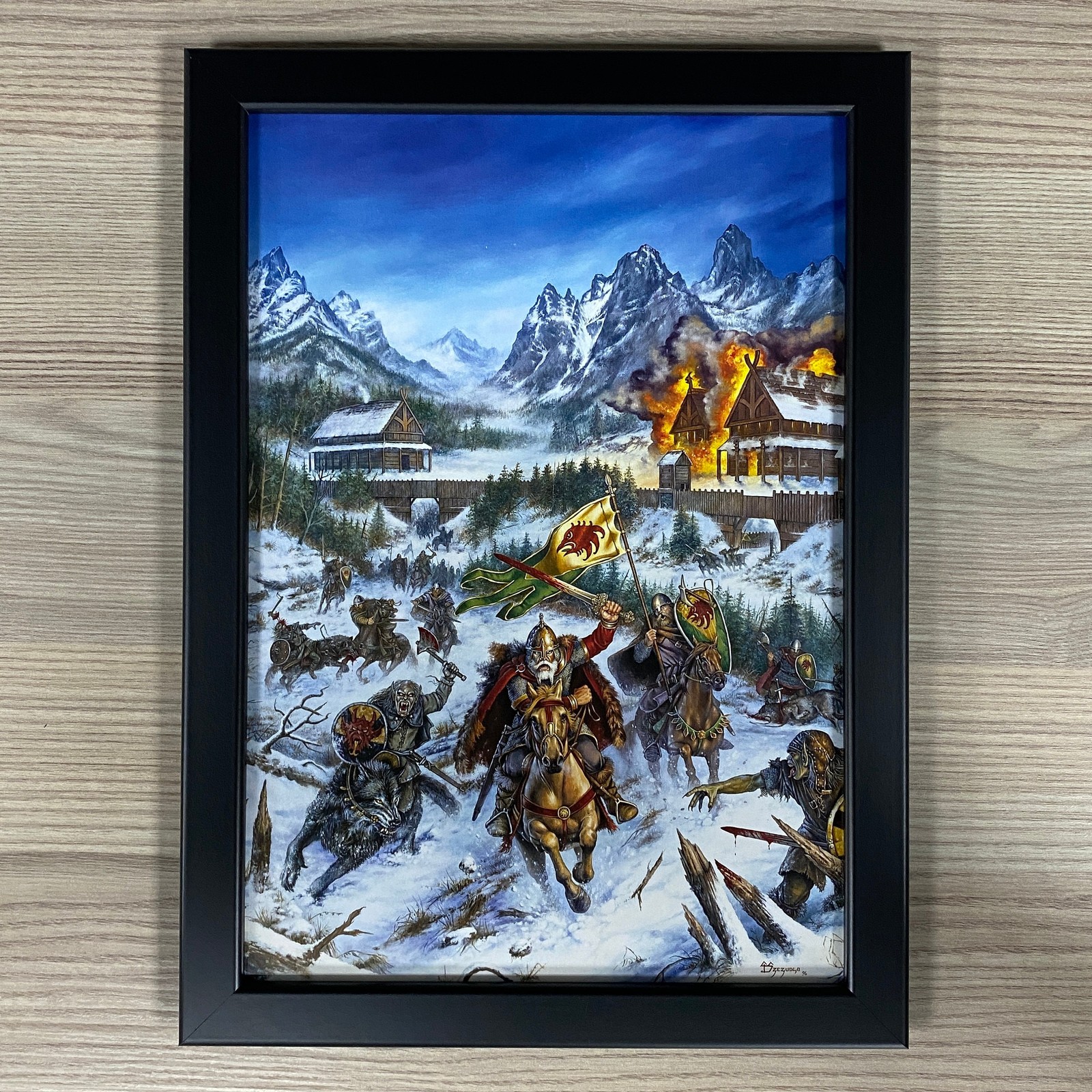 THE RJURIK HIGHLANDS FRAMED ART. DUNGEONS & DRAGONS, D&D, ORC, GOBLIN, DRUID