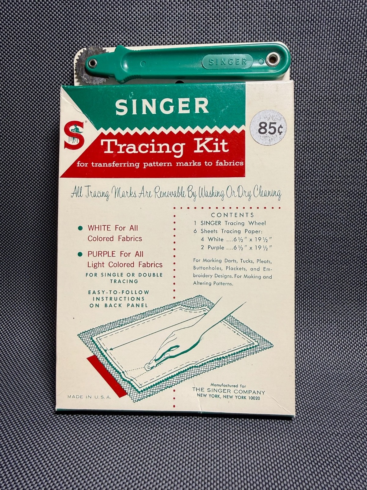 Singer Tracing Kit Made in USA New Old Stock Style C-5 White and Purple-NEW