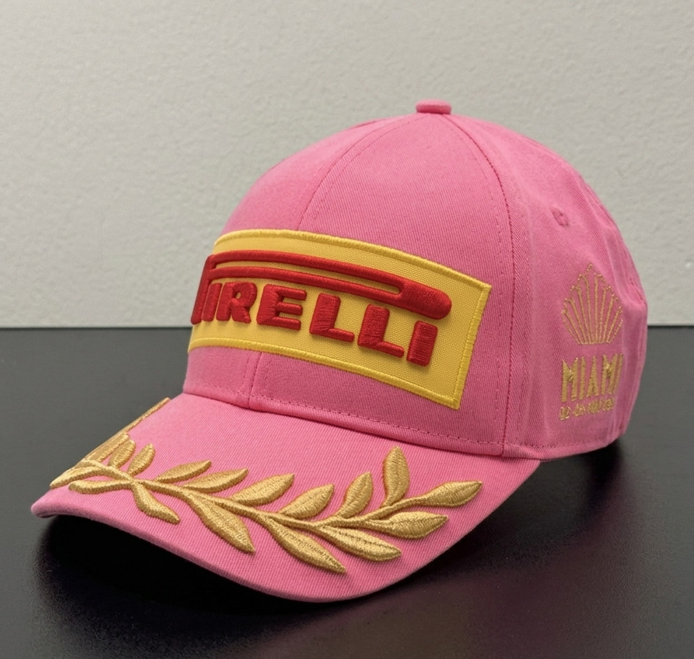 Pirelli F1 Podium Print Pink Motorsport Miami GP Cap Adjustable Hat New 2026