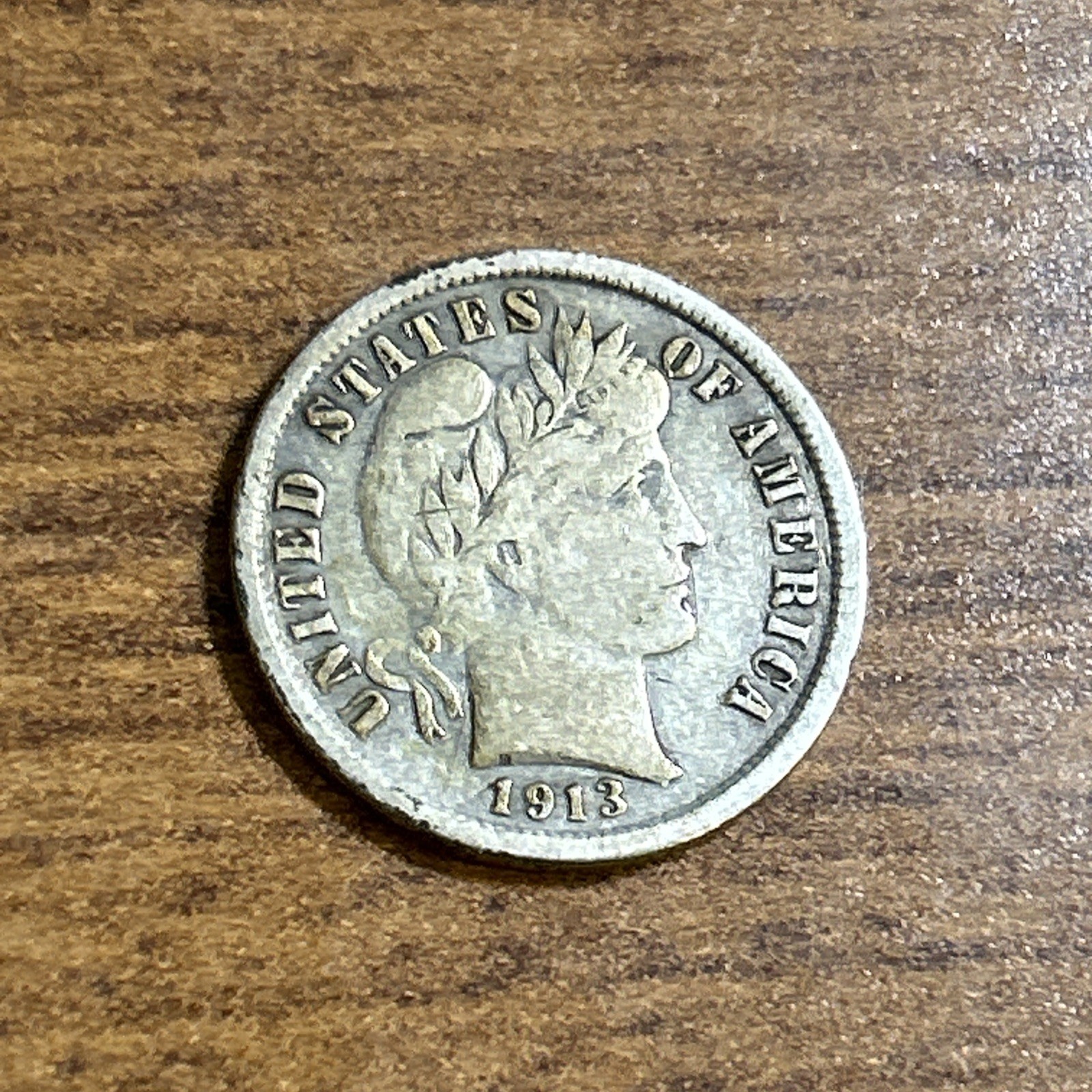 1913-S Barber Silver Dime VF