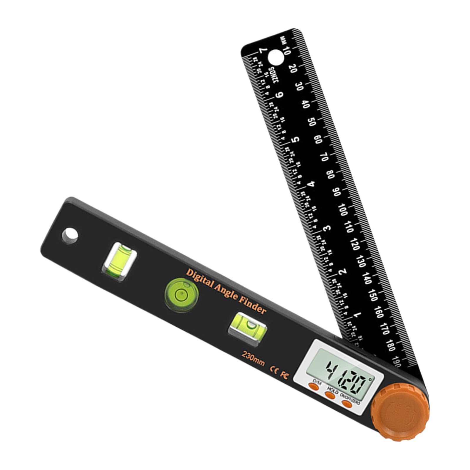 Digital Angle Finder Protractor Ruler Digital Goniometer with leveler, 7-Inch