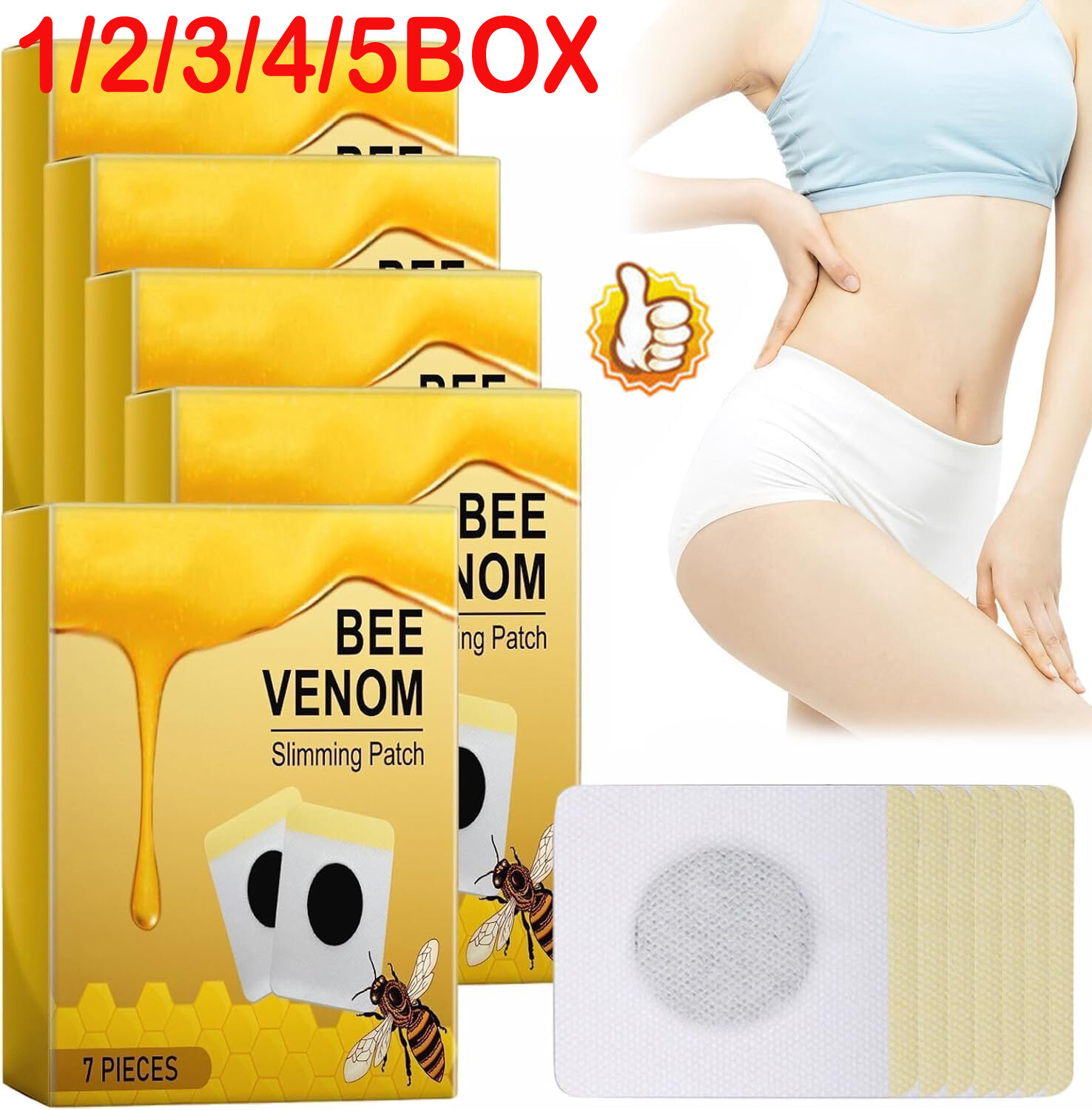 35PCS/5BOX Bee Venom Circulatory Drainage Slimming Patch NEW