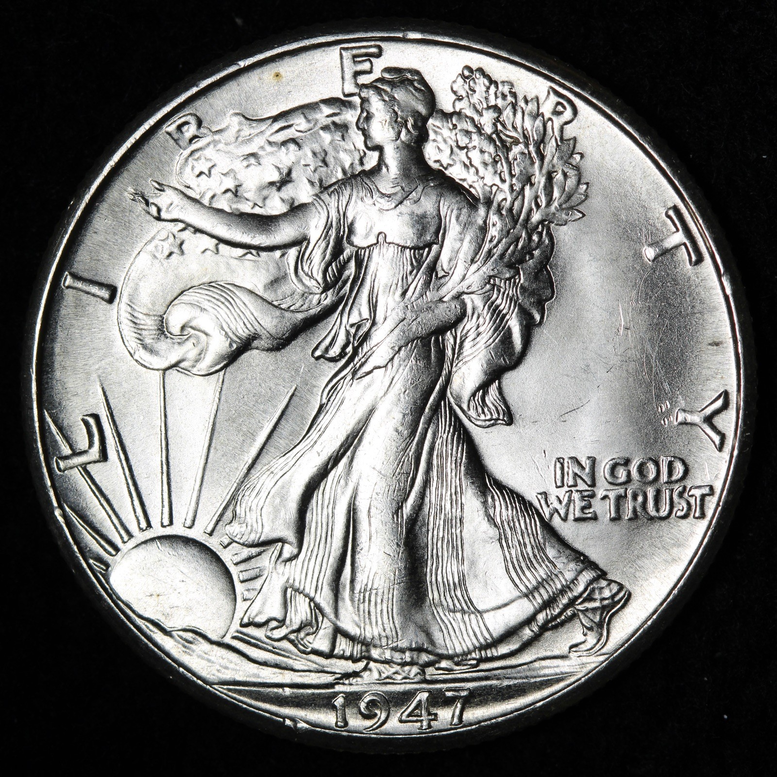 1947-D Walking Liberty Silver Half Dollar GEM BU *UNCIRCULATED* MS E387 TWHA