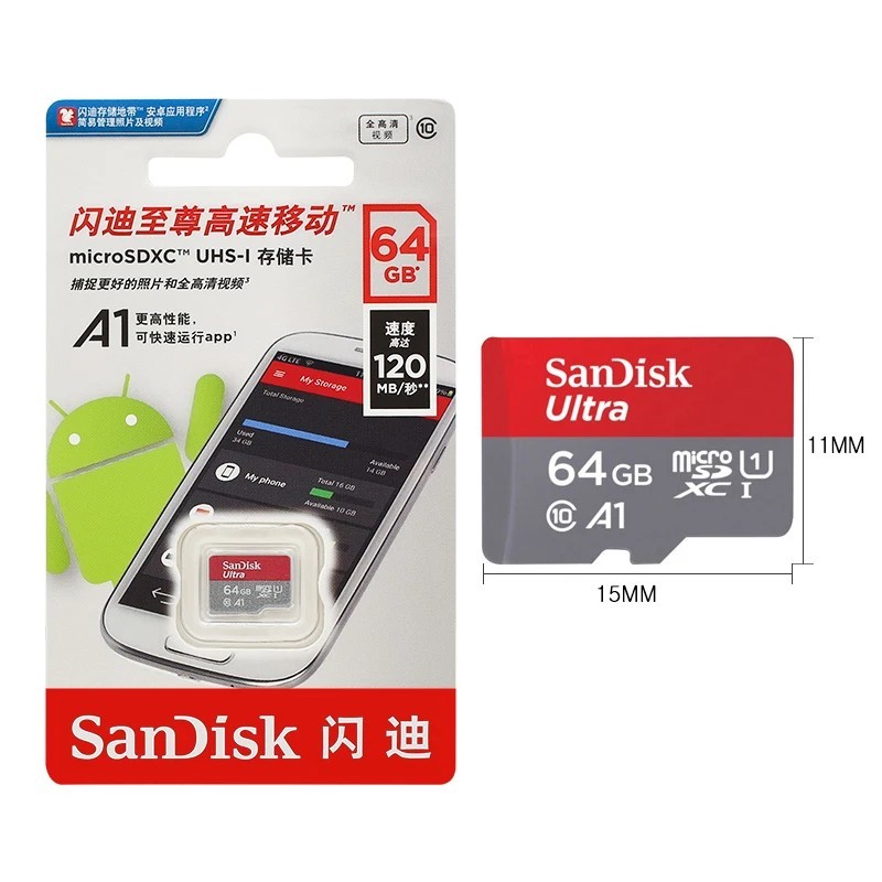 SanDisk Ultra A1 microSD Memory Card Class 10 UHS-I 32GB 64GB 128GB